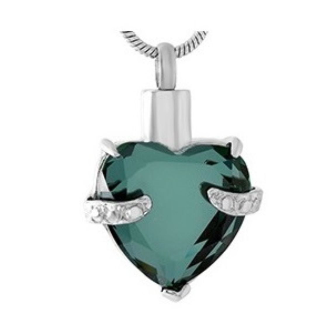 Ashes Jewellery Sea Green Heart necklace memorial urn