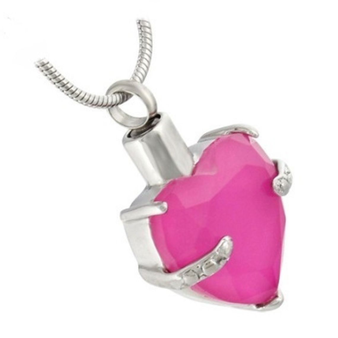 Self fill Bright Pink Ashes memorial Jewellery necklace urn