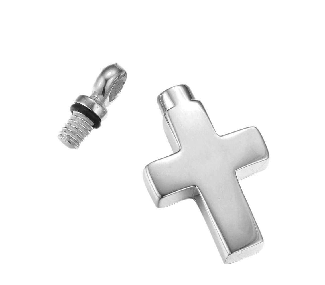 ashes jewellery stainless steel plain cross necklace memorial urn