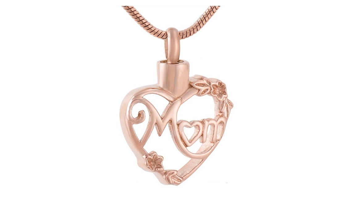 ashes jewellery stainless steel mom rose gold heart necklace memorial urn