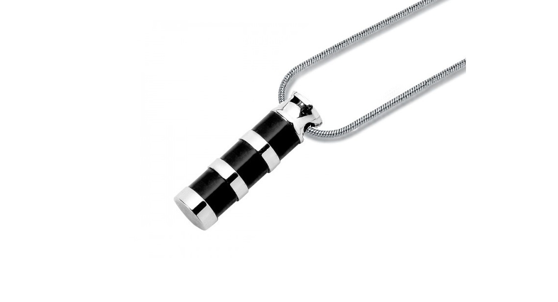 ashes jewellery stainless steel bamboo style cylinder necklace memorial urn