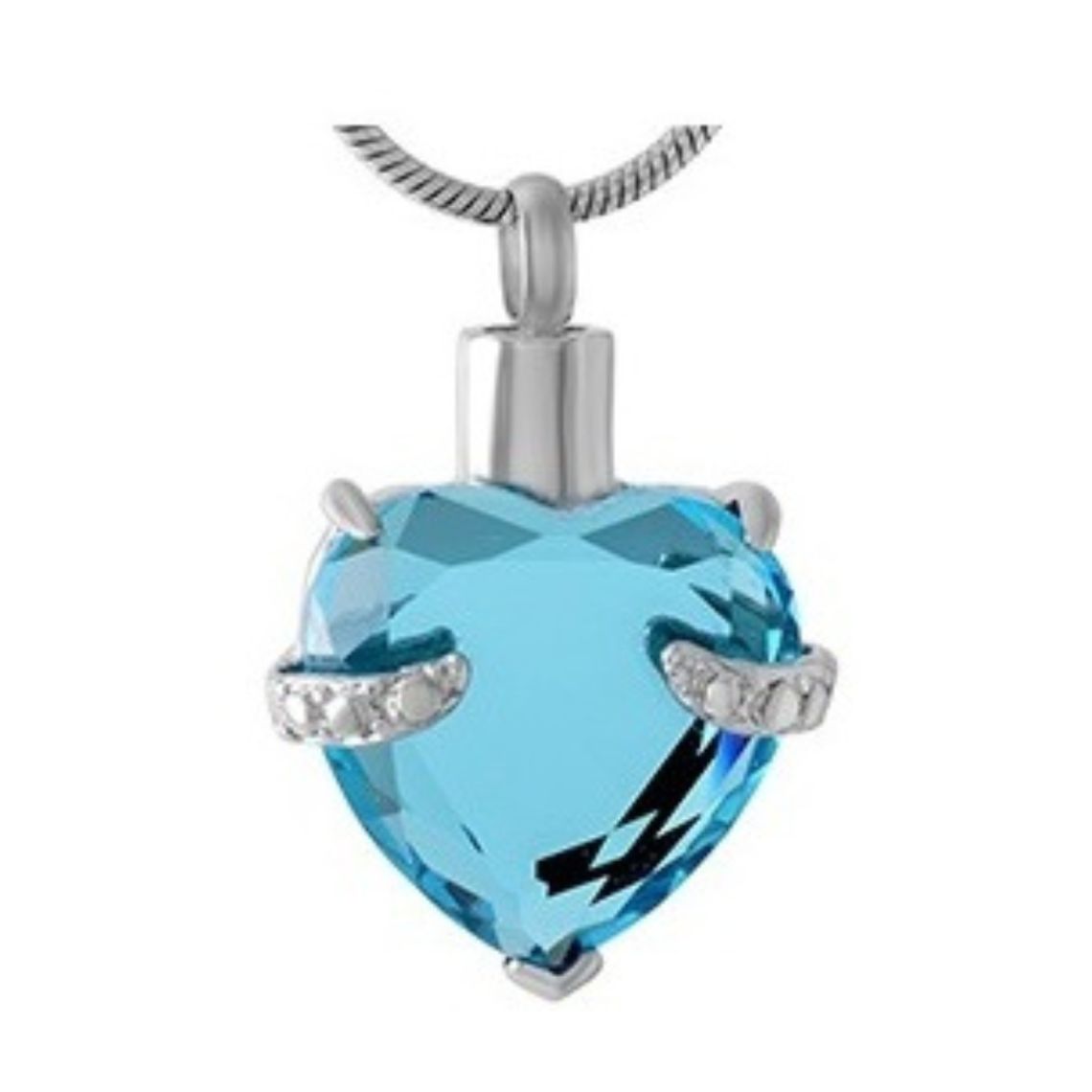 Ashes Jewellery Light Blue Heart necklace memorial Pendant