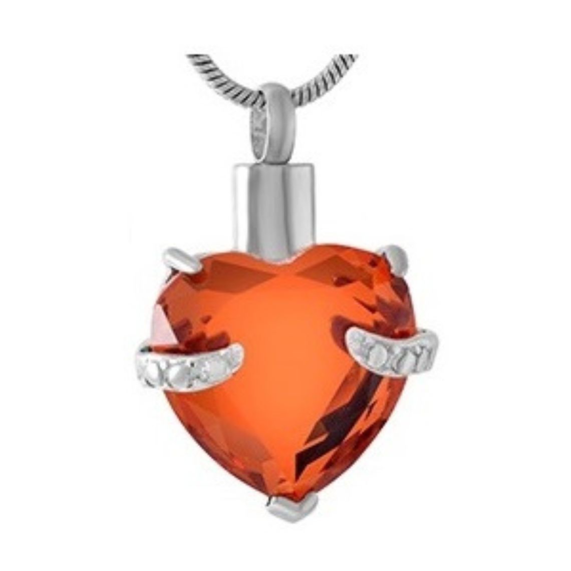 Self fill Ashes cremation Jewellery Orange Heart