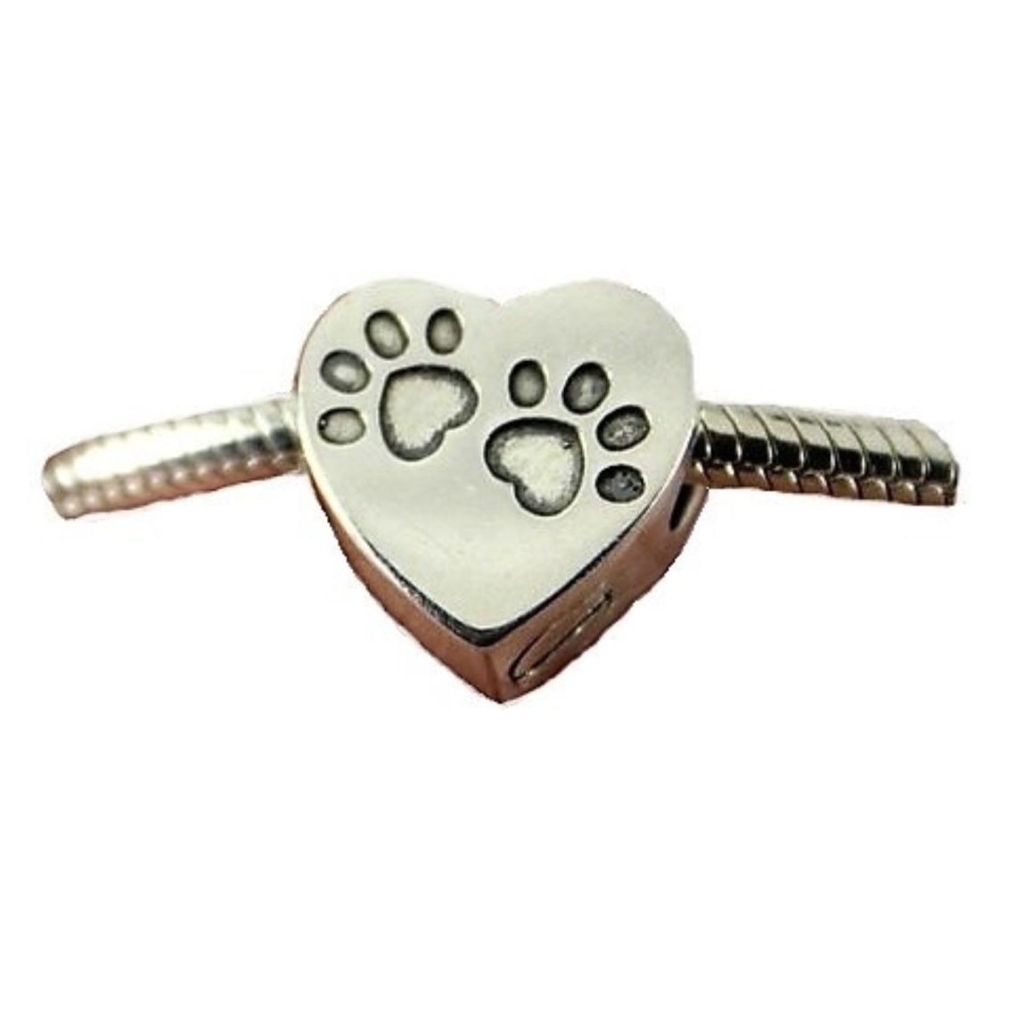 Pet ashes urn charm Paws in heart cat or dog