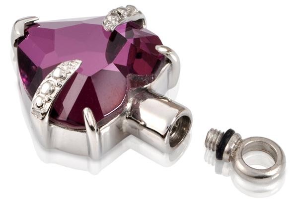 Ashes Jewellery stainless steel Purple Heart 
