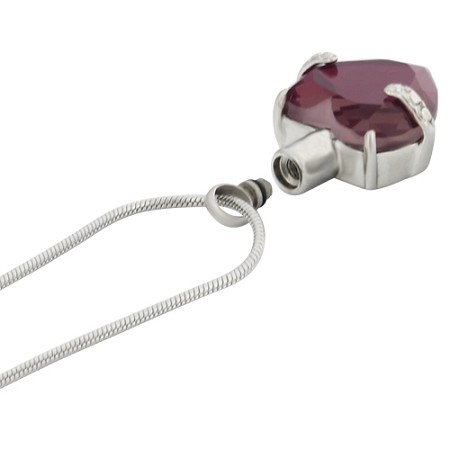 Ashes Jewellery stainless steel Purple Heart 