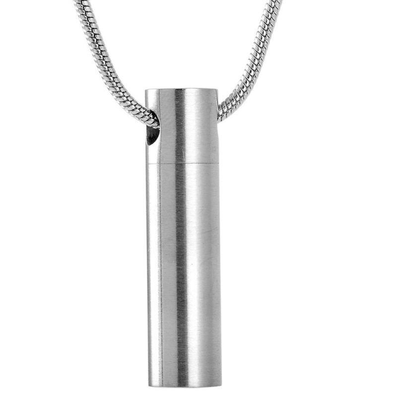 ashes jewellery stainless steel cylinder neck
