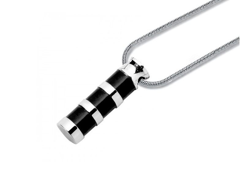 ashes jewellery stainless steel bamboo style cylinder necklace memorial urn